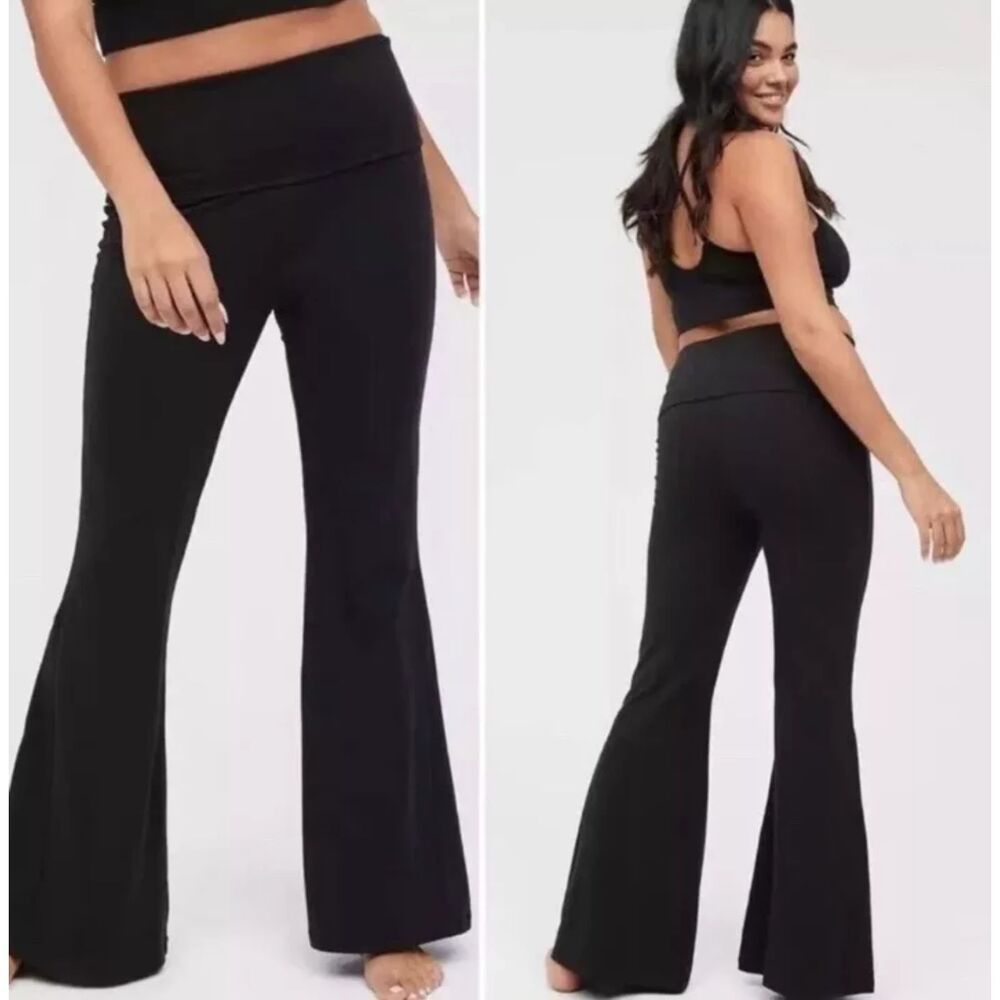 NWT OFFLINE by Aerie OG Foldover High Waisted Super Flare Legging